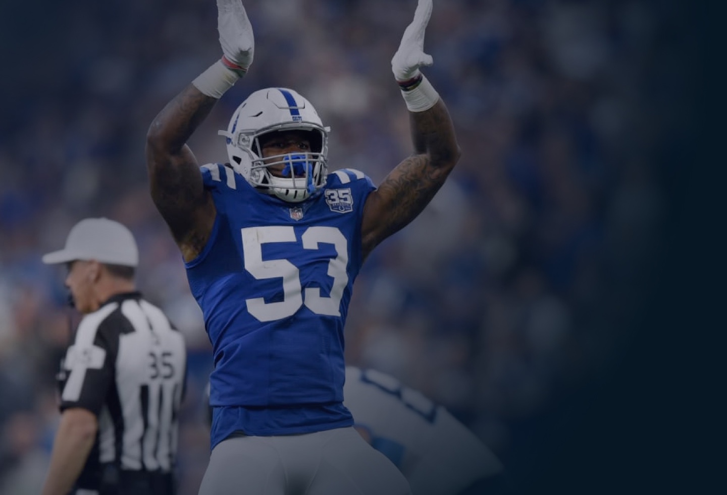 'Indianapolis Colts Darius Leonard Announces Maniac Foundation Mental Health Hotline Banner